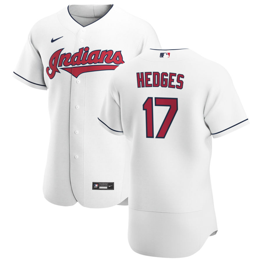 Cleveland Indians #17 Austin Hedges Men Nike White Home 2020 Authentic Team MLB Jersey->kansas city chiefs->NFL Jersey
